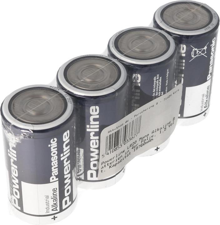 Actual product image Panasonic Batterie Powerline LR20 Mono in 4er Folie (4 pcs., D, 19760 mAh)