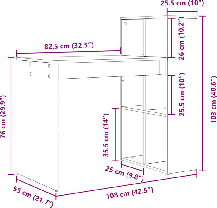 Produktbild VidaXL Schreibtisch Beton Grau Holzwerkstoff mit Betonoberfläche Mittel
