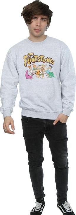 Actual product image The Flintstones Mens Group Distressed Sweatshirt (M)