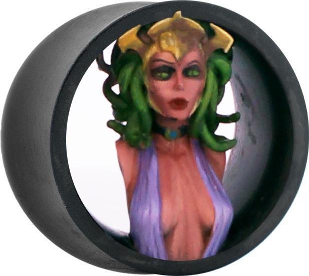 Image du produit Star Piercing Flared Tunnel noir Medusa links (Résine, sans laiton)
