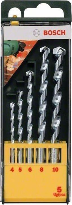 Produktbild Bosch Zubehör Steinbohrer-Set, 5-teilig, Durchmesser: 4 - 10 mm, HM-Steinbohrer (4 - 10 mm)