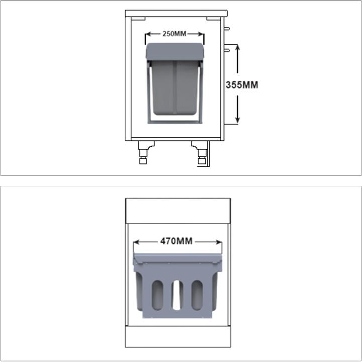 Actual product image Relaxdays Built-In Kitchen Bin, Compact (8 l)