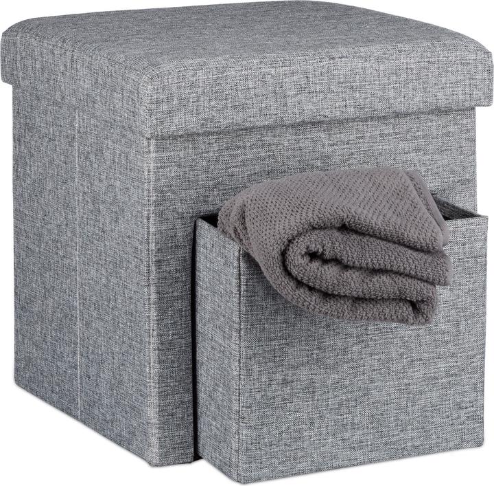 Actual product image Relaxdays Folding Storage Ottoman