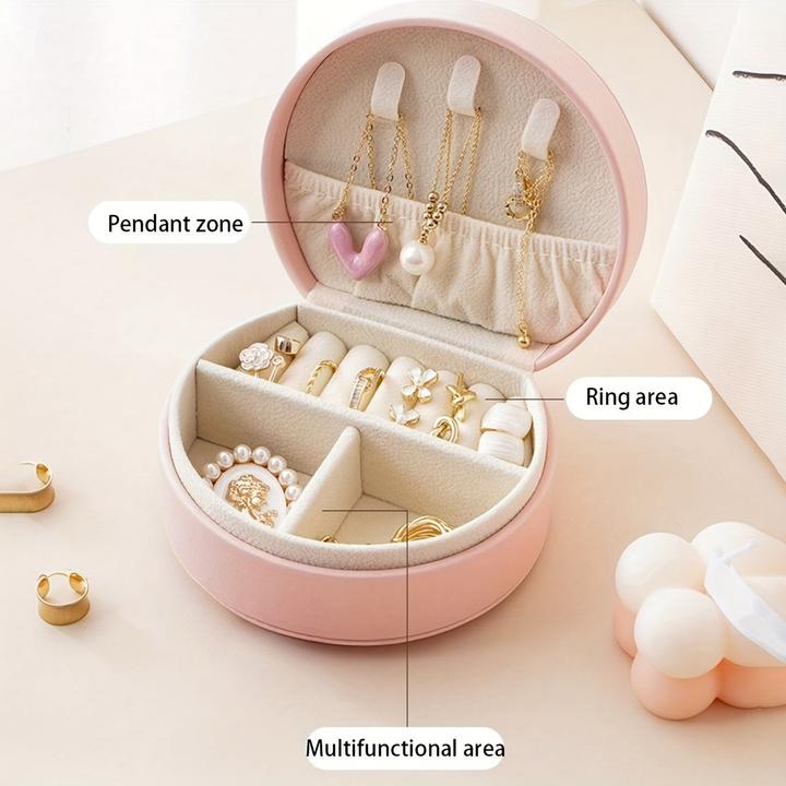 Actual product image Only-Bags.Store Reisefreundlicher, schicker Mini-Schmuck-Organizer aus Kunstleder – tragbare und hübsche