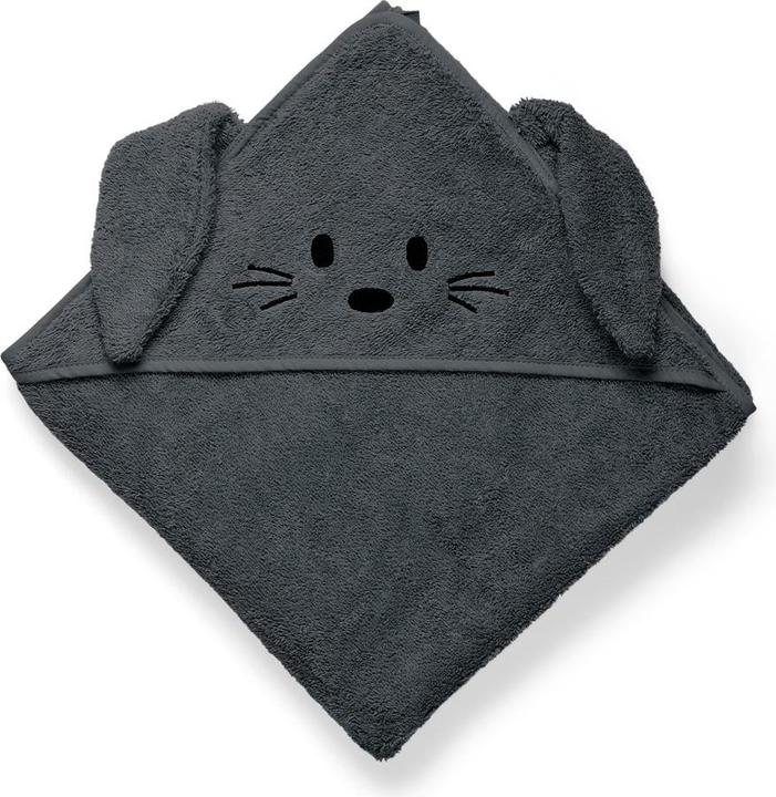 Actual product image Nuuroo Aki Hooded Baby Towel - Asphalt