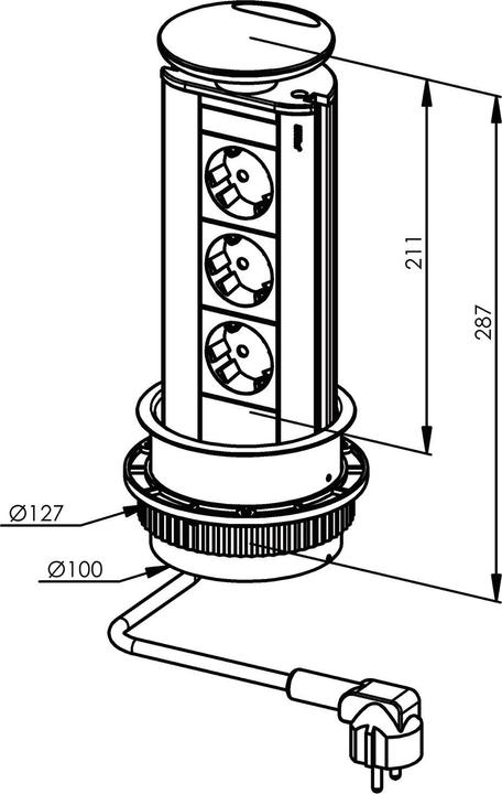 Produktbild Schulte Evoline Port (3 x, CEE 7/3, 2.50 m)
