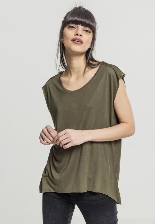 Actual product image Urban Classics Ladies Shoulder Zip HiLo Tee (XS)