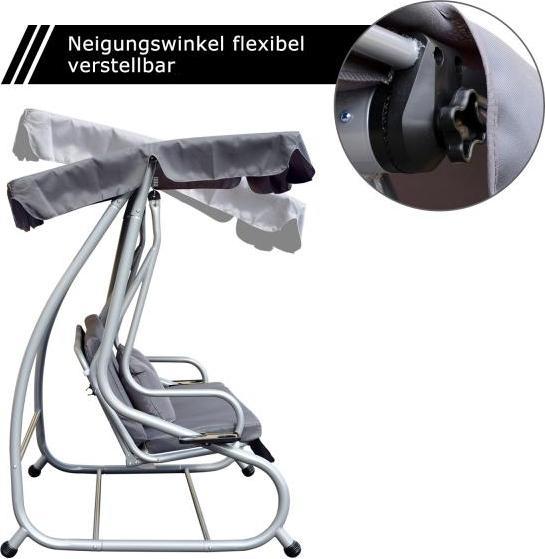 Produktbild Outsunny Hollywoodschaukel Gartenschaukel 3-Sitzer mit Liegefunktion