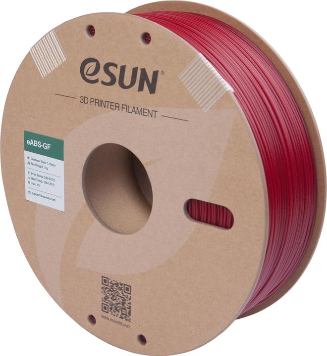 eSUN eABS-GF Glasvezel brandweer rood filament 1,75mm 1Kg (ABS, 1.75 mm, 1000 g, Rood)
