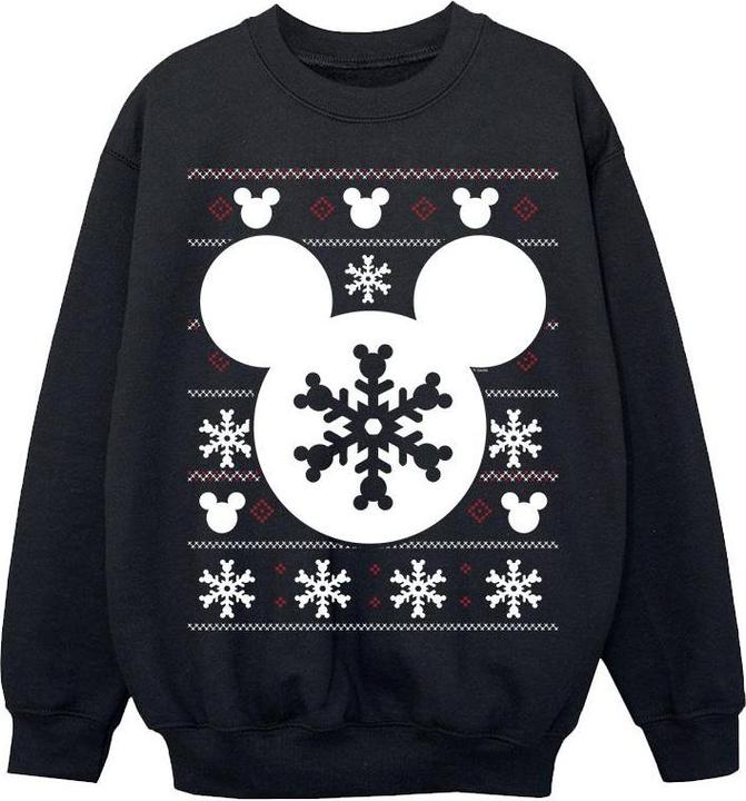 Produktbild Disney Mickey Mouse Christmas Silhouette Snowflakes Sweatshirt Mädchen (152, 158)