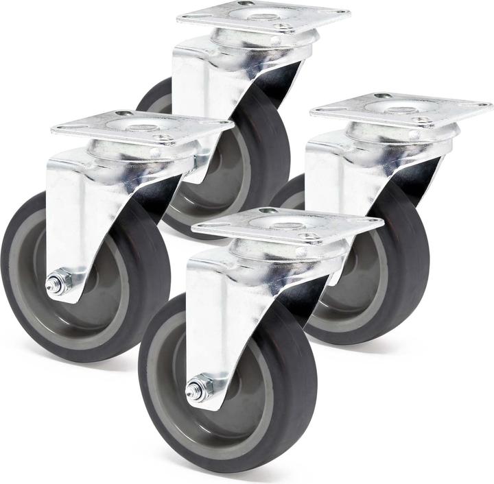 Produktbild Wiltec Lenkrollen Set 4x Transportrolle o. Bremse 75mm Möbelrolle 75kg
