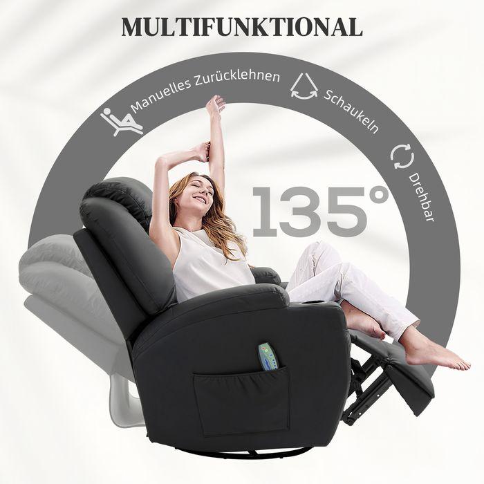 Actual product image Swisshandel24 Relax armchair massage function electric reclining function, rocking function, swivelling spring