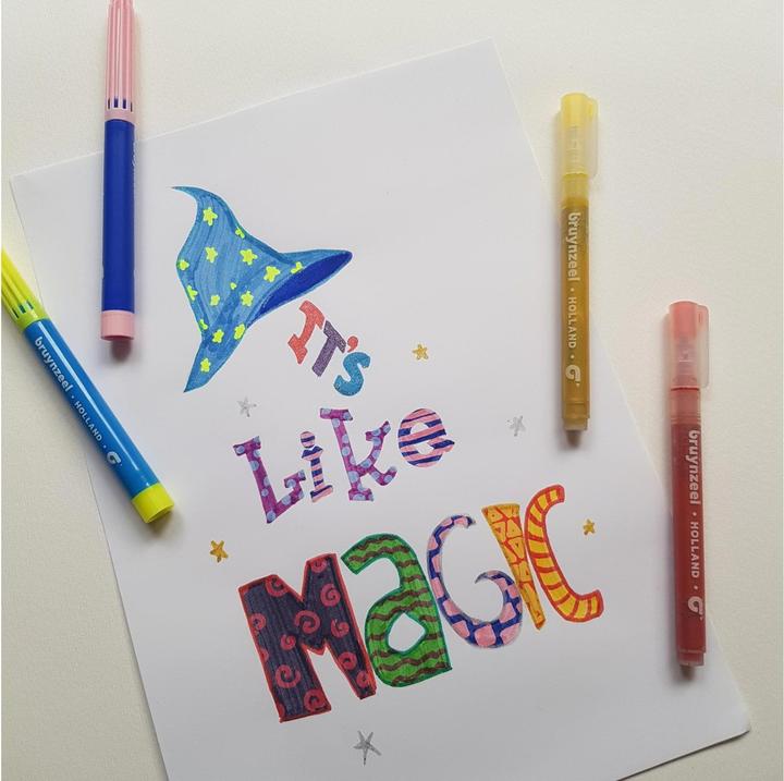 Image du produit Bruynzeel Feutres pailletés Kids (Multicolore, 6 x)