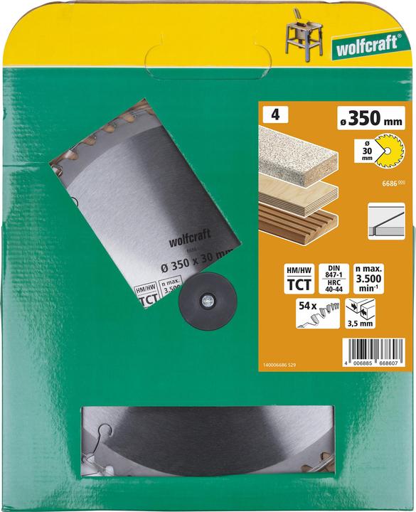 Produktbild wolfcraft wolfcraft 1 Tisch-Kreissägebl. HM, 42 Zähne ø250mm