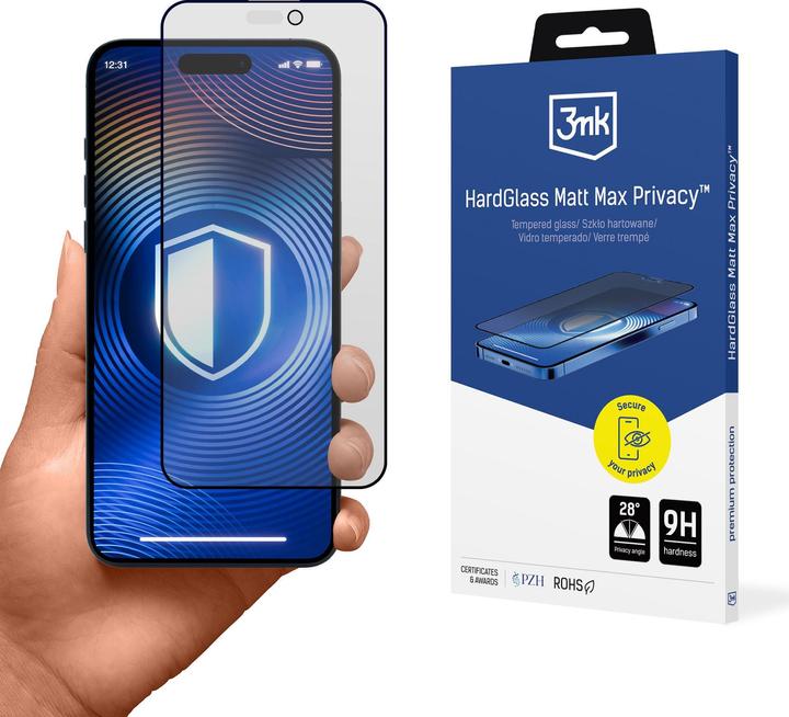 Immagine prodotto 3MK HardGlass Matt Max Privacy iPhone 15 Plus/16 Plus (Apple iPhone 15 Plus)