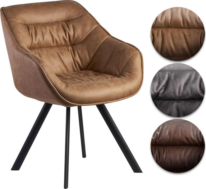 Actual product image FineBuy Chairs faux leather beige