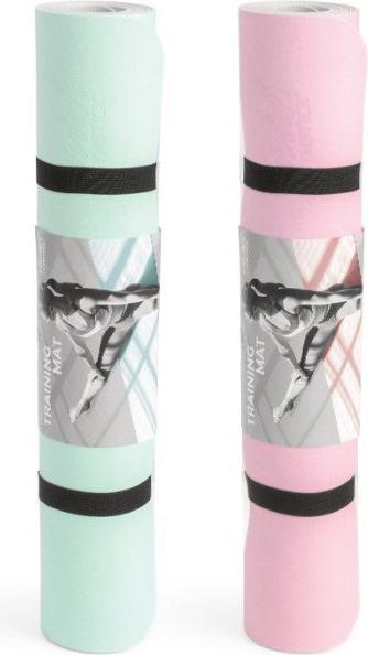 Actual product image Sko Yoga mat GYMSTICK Vivid line 61330TU 170x60x0,4cm Turquoise / Gray (4 mm)
