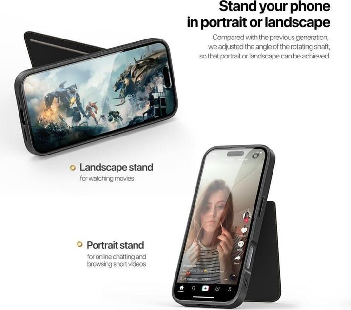 Produktbild Dux Ducis iPhone 16 Plus Case with card slot - Black (Apple iPhone 16 Plus)