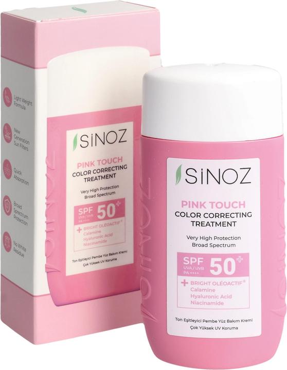 Actual product image Sinoz Pink Touch Color Correnting Treatment (Suntan cream, SPF 50+, 50 ml)