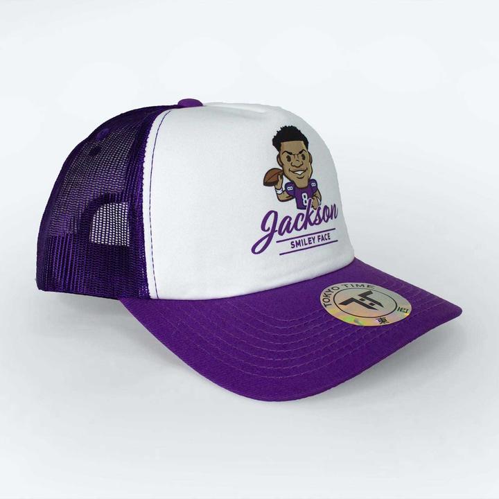 Actual product image Tokyo Time Lamar Jackson NFLPA Emoji Mesh-Back Cap