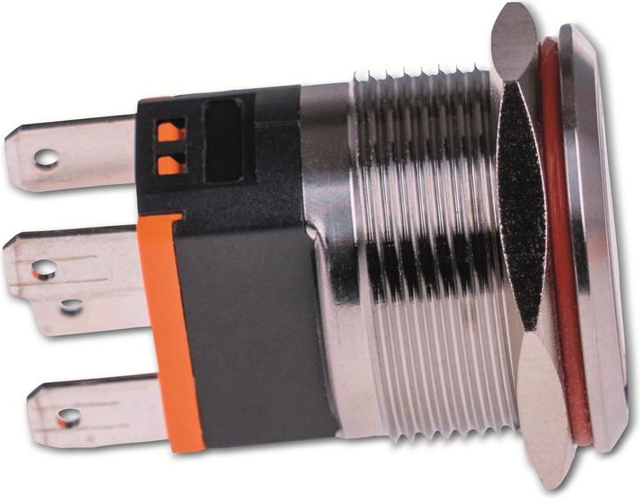 Actual product image Joy-it BUTTON22C-M-RD Push-button switch 250 V/AC 15 A 1 x On/(Off) IP67, IK10 momentary 1 pc.