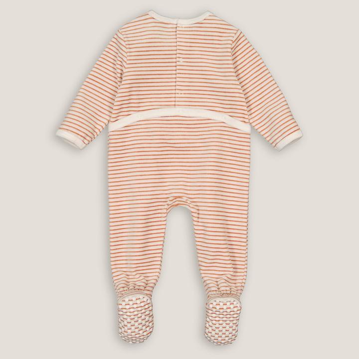 Produktbild La Redoute Collections Pyjama aus Samt mit Streifen und Fuchsmotiv vorne (54)
