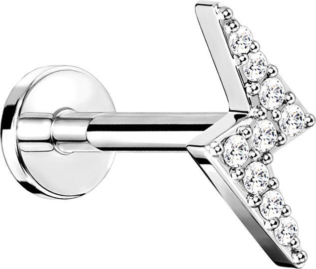 Immagine prodotto Star Piercing Micro Labret filo interno argento flash con cristallo (Ottone)
