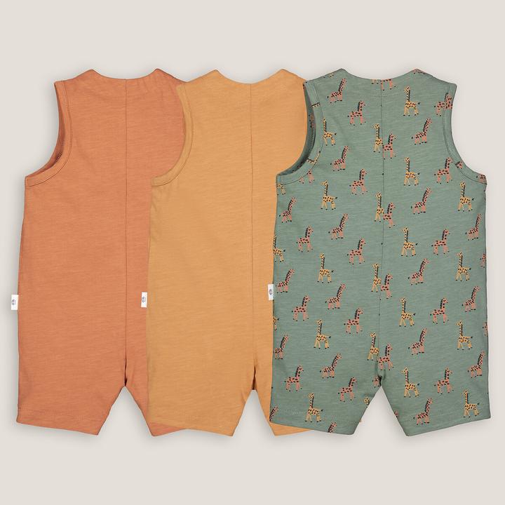 La Redoute Collections 3er-Pack Kurzoveralls (86)