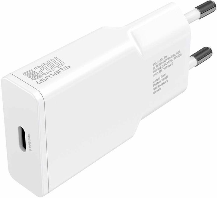 Immagine prodotto 4smarts Caricabatterie PDPlug Slim 20W GaN 1C e cavo USB-C 1,5m bianco (20 W)