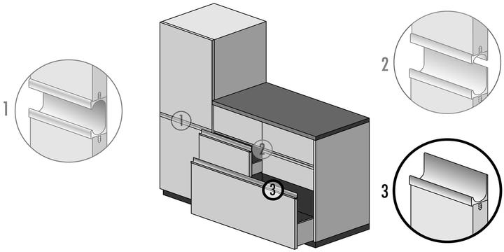 Actual product image Werkstarck Handle strip profiles with profile height 35 mm
