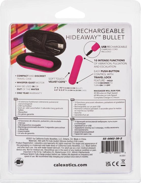Image du produit CalExotics Rechargeable Hideaway™ Bullet - Rose