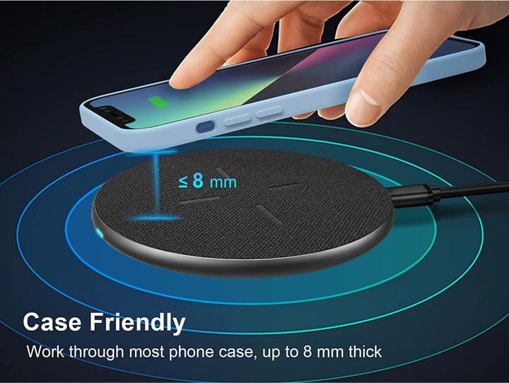 Actual product image Conceptronic Wireless Charger 15W Qi USB-A + USB-C Grey (15 W)