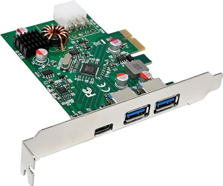 Immagine prodotto InLine Scheda di interfaccia, 2x USB-A, 1x USB-C 3.2 Gen.1, PCIe, PD3.0, con connettore di alimentazione a