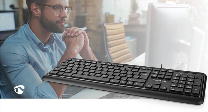 Actual product image Nedis Wired Keyboard | USB-A | Multimedia | QWERTZ | DE-Layout | Numeric Keyboard (DE, Cable)
