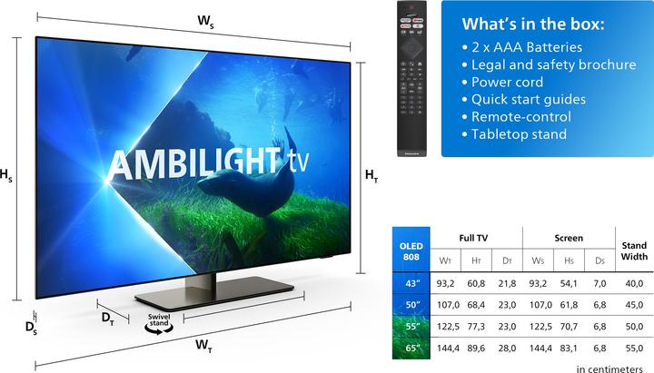 Produktbild Philips 48OLED808/12 (48", OLED808, OLED, 4K, 2023)