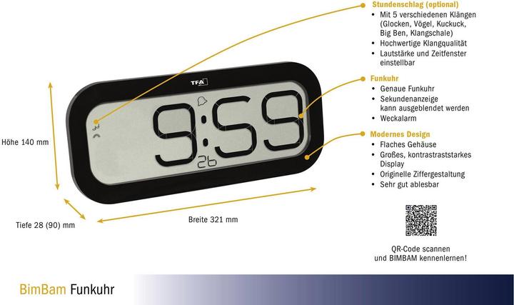 Actual product image TFA Radio wall clock 60.4514.01
