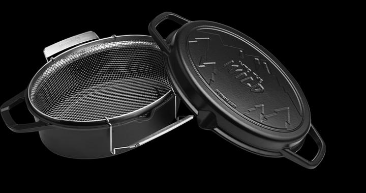 Image du produit Burnhard Rôtissoire en fonte avec panier à friture (Cocotte + faitout, Fonte)