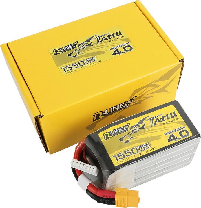 Produktbild Tattu Akumulator R-Line 4.0 1550mAh 22.2V 130C 6S1P XT60 (22.20 V, 1550 mAh)