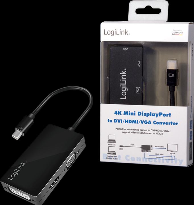 Immagine prodotto LogiLink 4K Mini DisplayPort (DVI, HDMI, VGA, 8.70 cm)