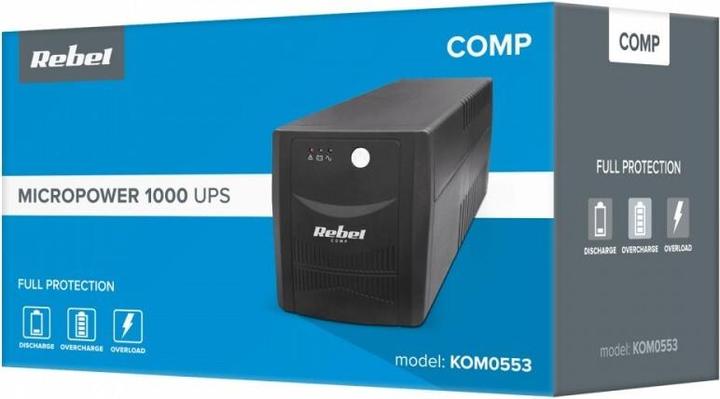 Produktbild Rebel Unterbrechungsfreie Stromversorgung USV 1000VA 600W 230V (1000 VA, 600 W, Standby USV)