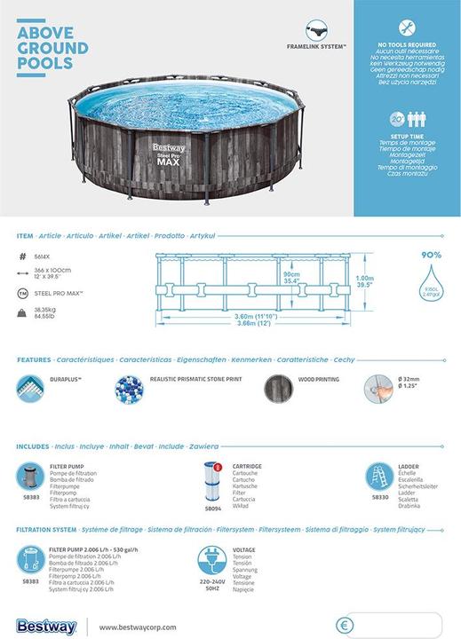 Produktbild Bestway Steel Pro Max (Ø 366 x 100 cm)