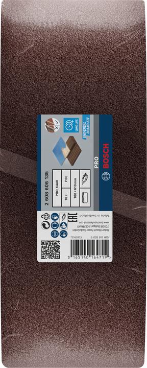 Image du produit Bosch Professional Zubehör PRO X440 bande abrasive, 100 x 610 mm, G60 (60)