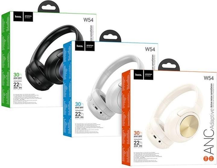 Produktbild Hoco Wireless headphones wireless headphones bluetooth ANC W54 gray (ANC, 22 h, Kabellos)