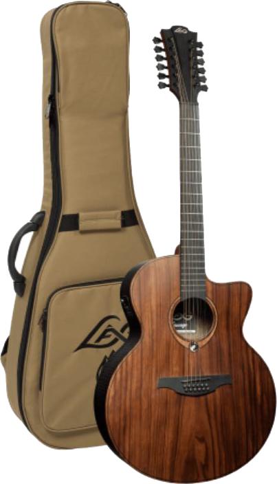 Image du produit Lâg Guitars Sauvage 12 cordes (Guitare occidentale, Khaya, Brown Brankowood (pinus radiata), Finition smoked eucalyptus rough sawn, Pale Brankowood)