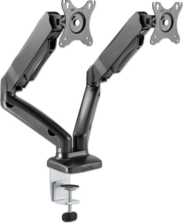 Manhattan 2-fach Monitorhalterung Gasdruck Aluminium (Tisch, 32")
