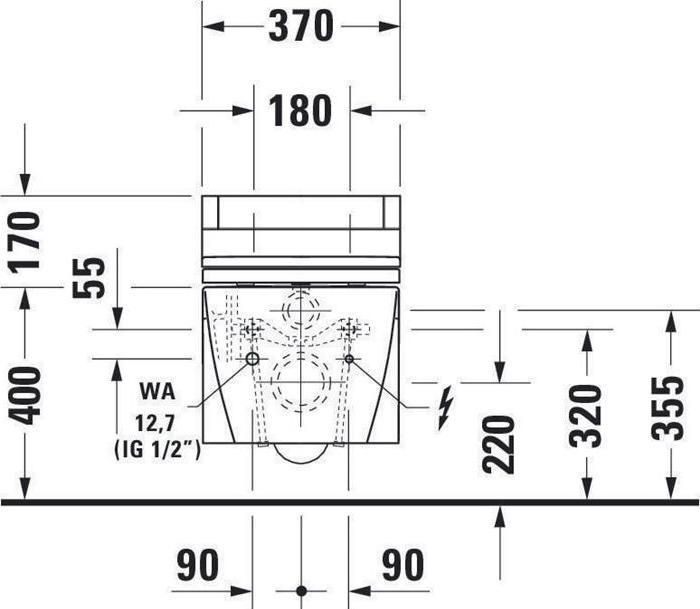 Produktbild Duravit Wand-WC STARCK 2 tief, 375x620mm, SensoWash weiss WG