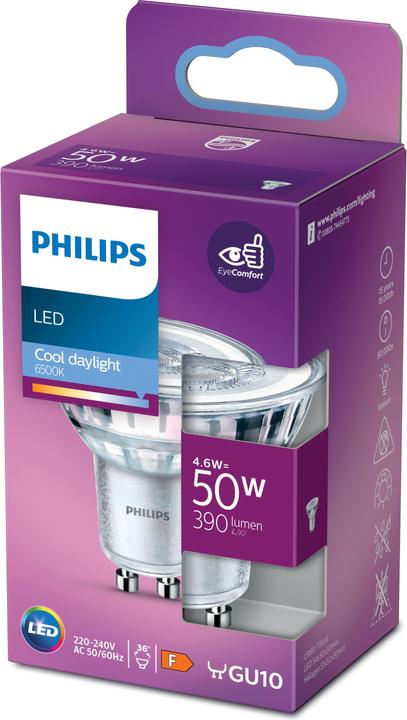 Productafbeelding Philips LED Reflector Koel Daglicht (GU10, 4.60 W, 390 lm, 1 x, F)