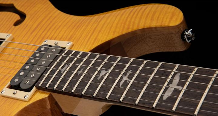 Image du produit PRS SE Custom 22 Semi-Hollow - Jaune Santana (Guitare électrique, Érable, Acajou, Palissandre)