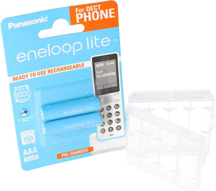 Produktbild Panasonic Akku Eneloop lite Micro Akku BK-4LCCE/2DE, für DECT Telefon inkl. AccuSafe