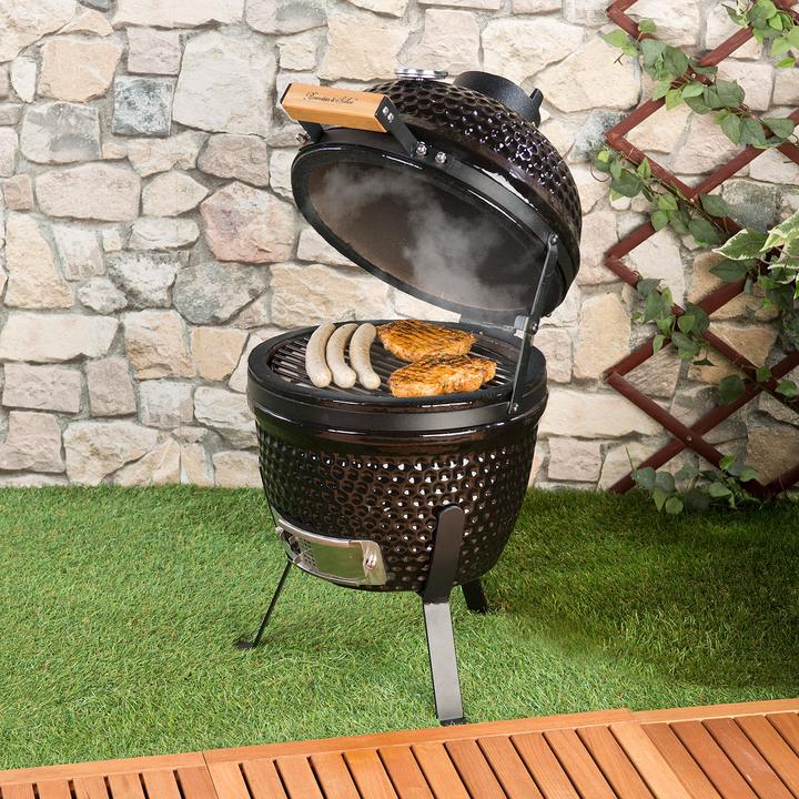Image du produit Rosenstein & Söhne Gril boule céramique Kamado 2en1 & Fumoir